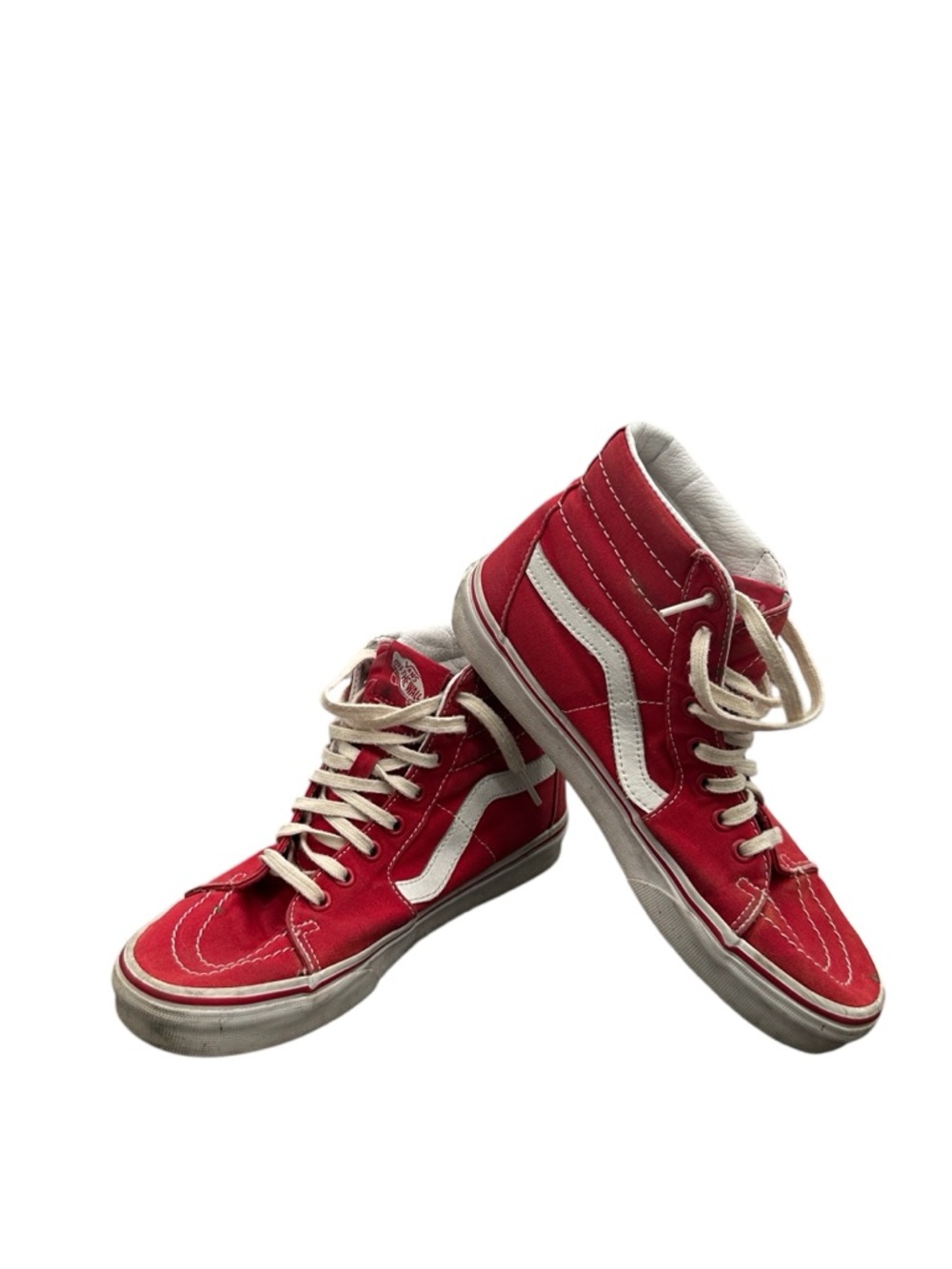 Vans Sk8-Hi Skater Red High-Top Sneakers with White Side Stripe